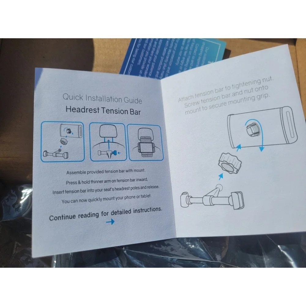 Car Phone Tension Mount For Rear Headrest Great For Travel With Kids New In Box